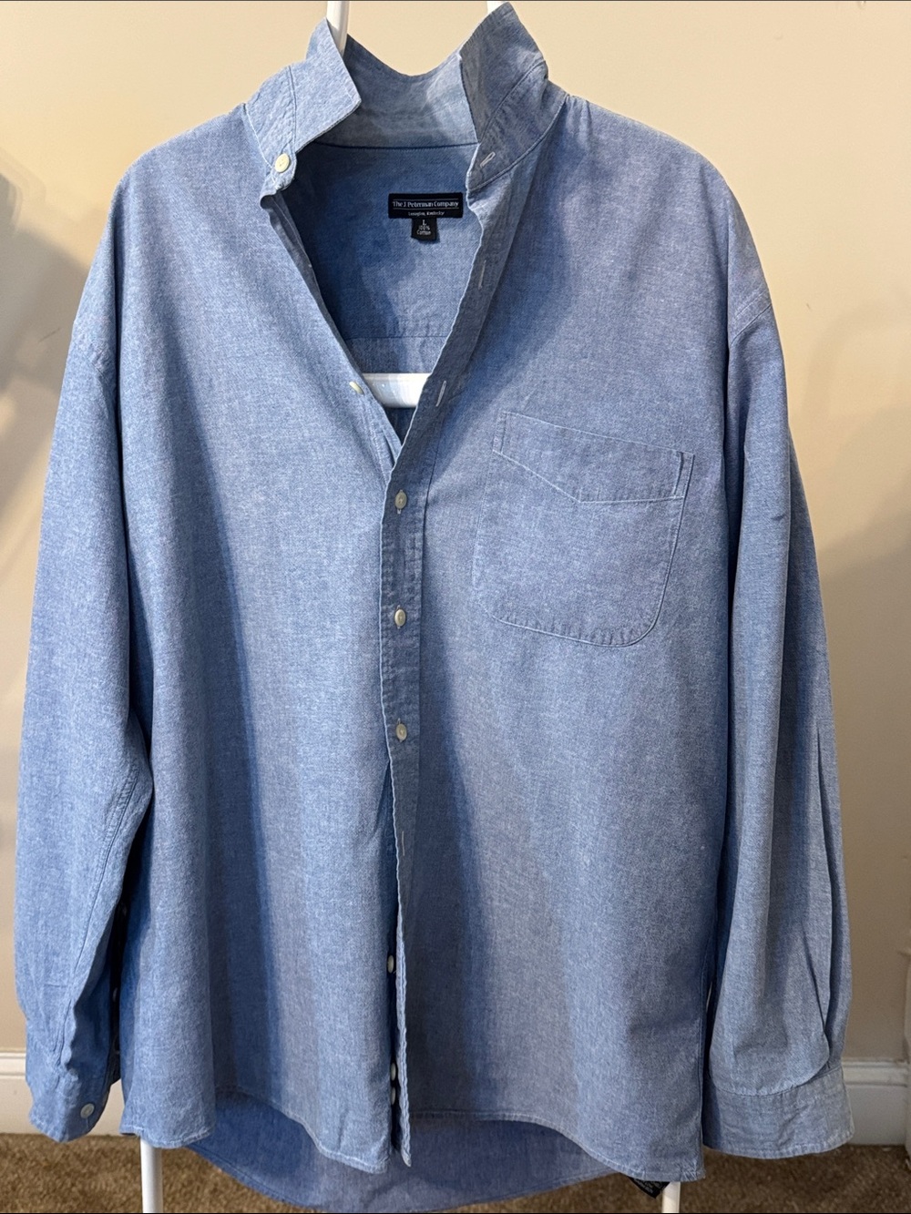 J. Peterman Light Blue Casual Button-Down Shirt